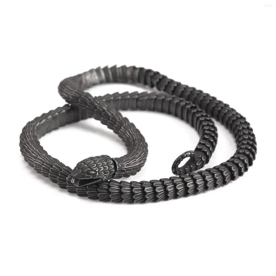 Chaînes Viking Bijoux Acier inoxydable Monde Serpent Jormungandr Serpent Collier248I