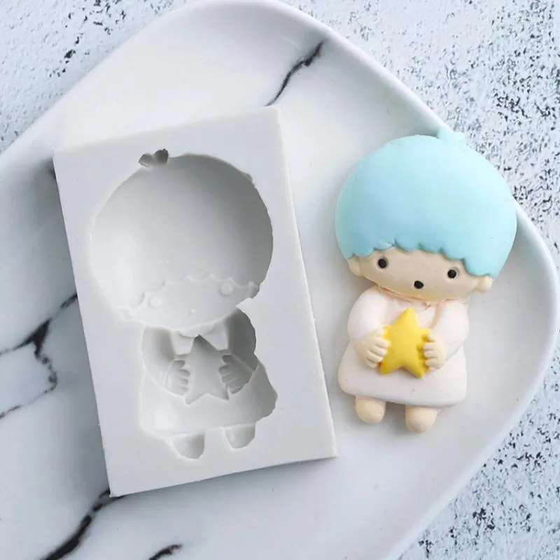 Baking Moulds Cute Cartoon Boy Silicone Mold Fondant Mould Cake Decorating Tools Chocolate Gumpaste Sugarcraft Kitchen Accessories