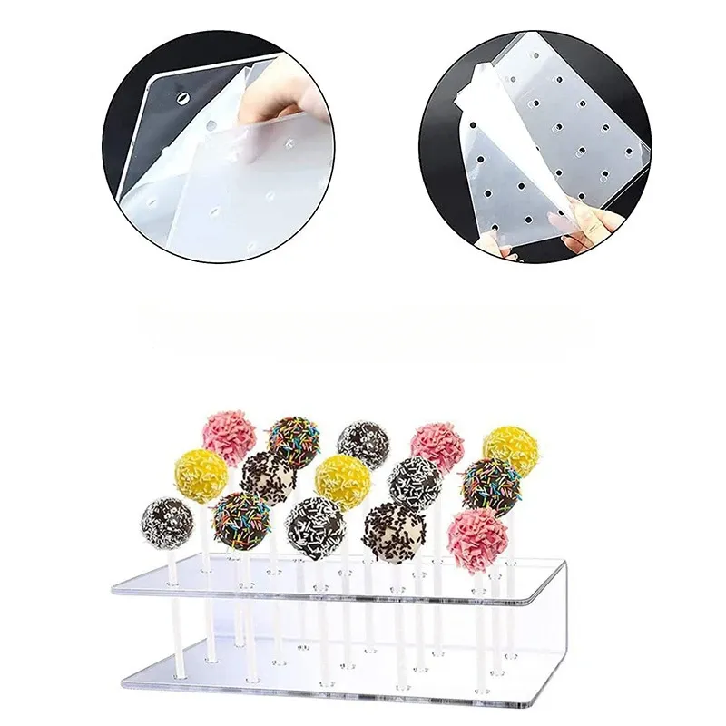 15 Hole Cake Lollipop Holder Display Stand Acrylic Holder Clear Durable Candy Holder for wedding party birthday dessert stand