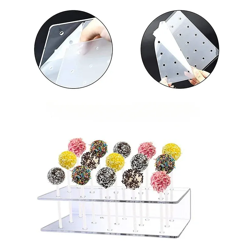 Présentoir à gâteaux et sucettes à 15 trous, support acrylique transparent et Durable, porte-bonbons pour fête de mariage, support à dessert d'anniversaire