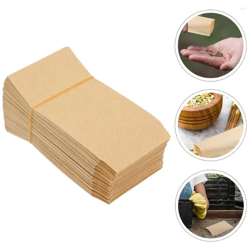 Take Out Containers 100 Pcs Optional Seed Bag Flat Envelopes Kraft Paper Portable Garden Breeding Pouches