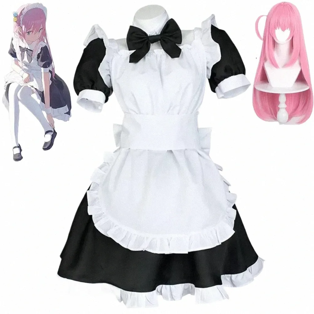 gotou Hitori Cosplay Costume Anime Bocchi The Rock! Cute Maid Uniform Suit Dr Gotou Hitori Women Wig Sexy Outfit Halen i2wM#