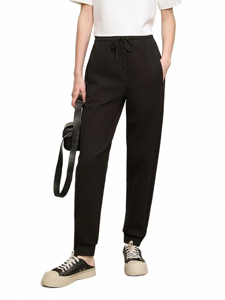 AMII minimalistyczne 2023 Nowe spodnie dresowe kobiety elastyczne talii Spodnie swobodne Kostka Lose B Solidne spodnie 12344120 C7WP#