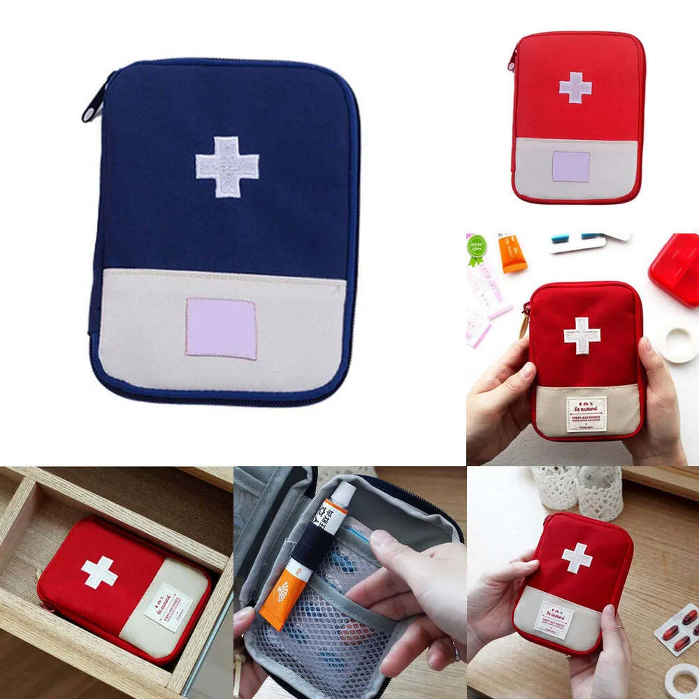 2024 Simpatica mini borsa per medicinali portatile Kit di pronto soccorso Kit di emergenza medica Organizzatore Borse per riporre pillole per medicinali domestici all'aperto