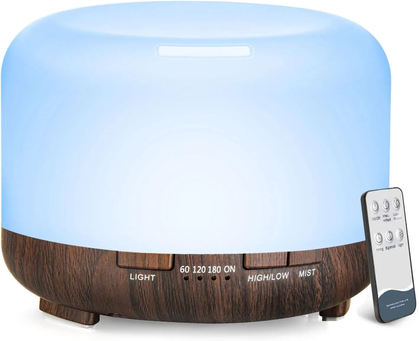500ML Ultrasonic Cool Mist Humidifier - Essential Oil Diffuser with ...