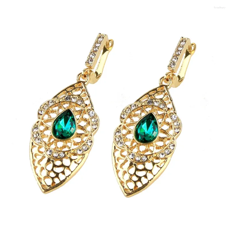 Dangle Earrings Sunspicems Gold Color Algeria Morocco Earring For Women Sunflower Crystal Wedding Jewelry Africa Bridal Gift