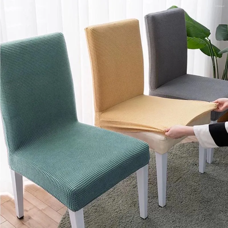 Housses de chaise en polaire, extensible, taille universelle, siège avec dossier, pour mariage, salle à manger, cuisine, 1 pièce