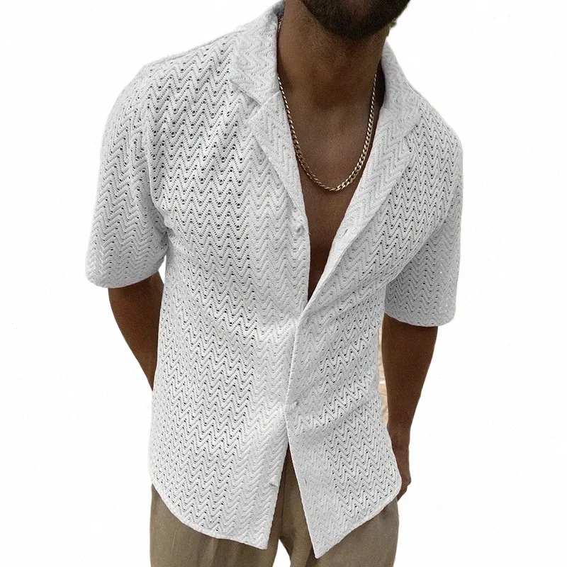 Casual 2023 roupas masculinas soltas lapela bunda topos camisas polo fi manga curta oco camisas de malha masculina verão blusa sólida m0js #