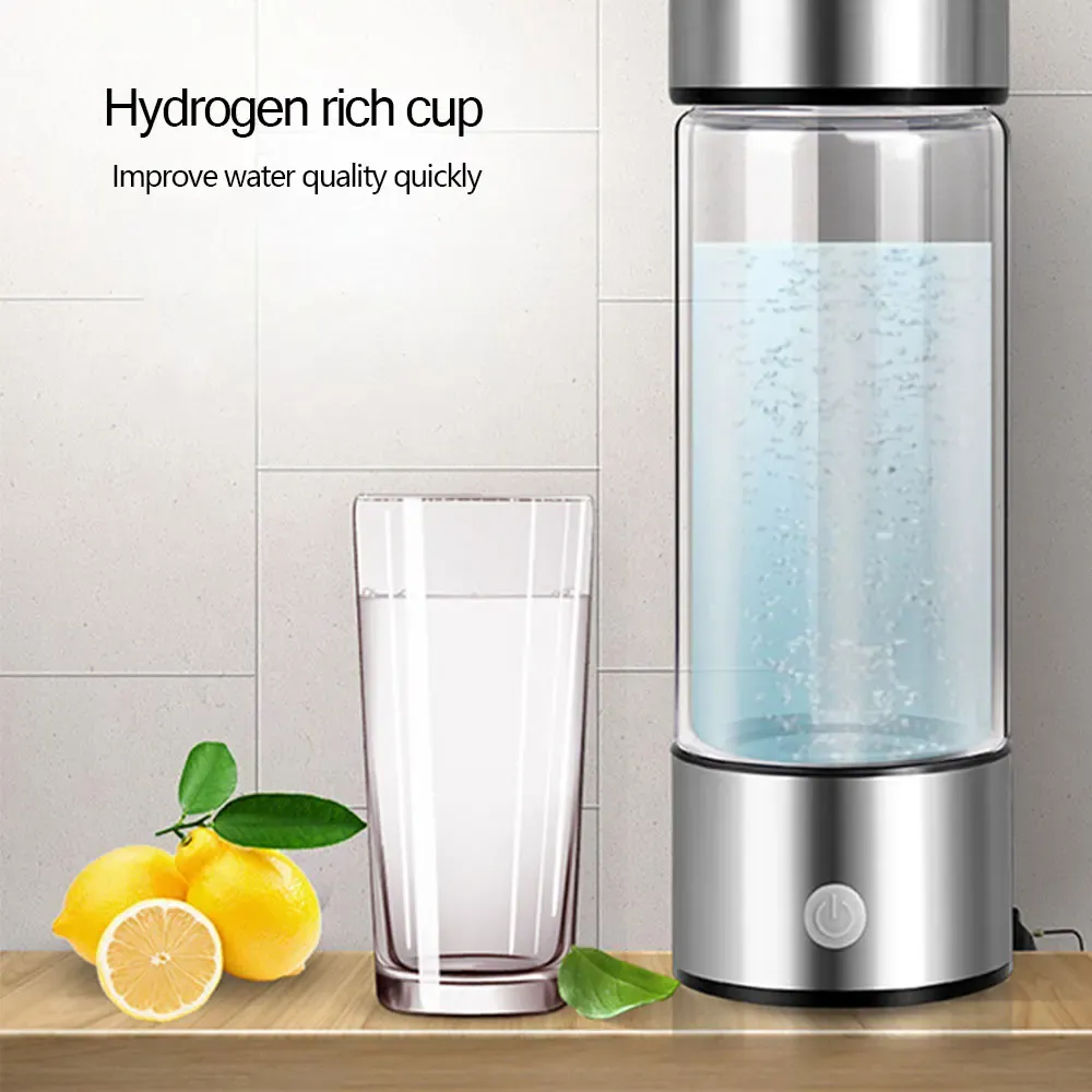 flaskan japansk titankvalitet Hydrogenrich Water Cup Ionizer Maker/Generator Super Antioxidants orp väteflaska 420 ml