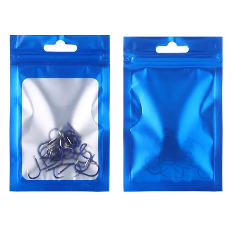 8*ful Mylar Bags Zip Hang Bags With Clear Window For Jewelry Display Packaging Self Sealing Reusable Foil Pouch