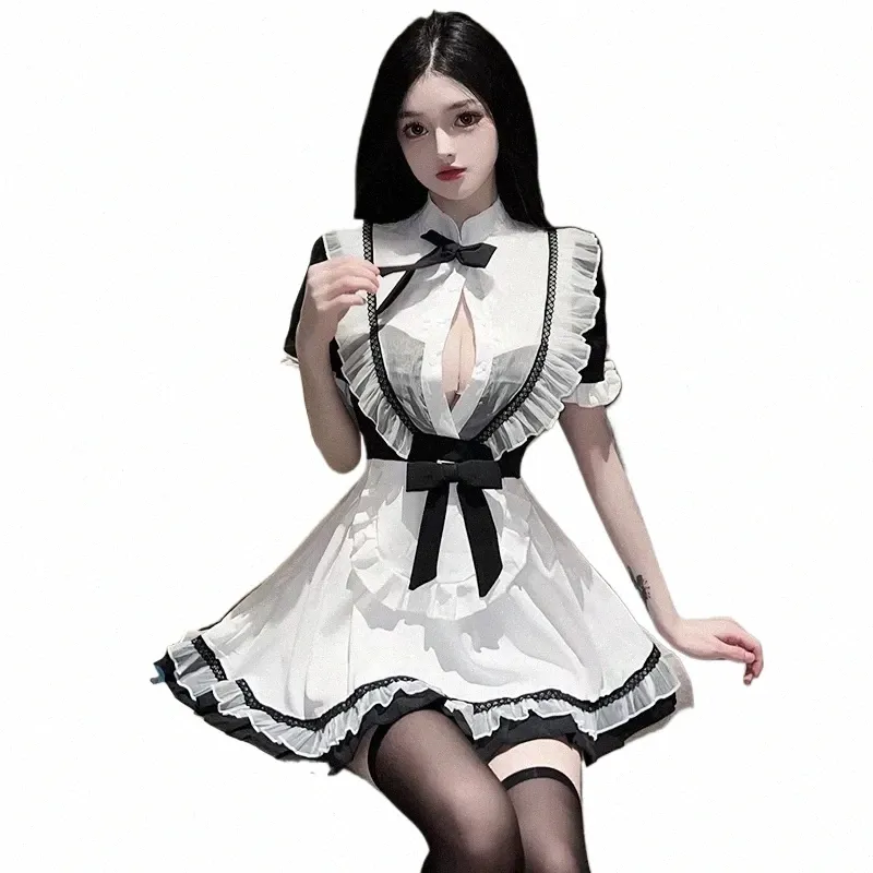 Bonito Temptati Maid Outfit Cosplay Trajes Doce Sexy Roupa Interior Anime Role Play Casal Jogo Partido Servo Uniforme Feminino Novo 51Dw #