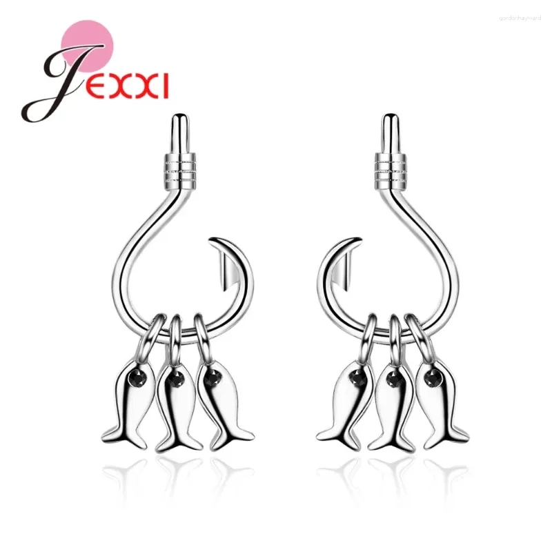 Dangle Oorbellen Collectie Uniek Ontwerp 925 Sterling Zilver Naald Leuke Vishaak Vorm Drop Voor Vrouwen Meisjes Geschenken