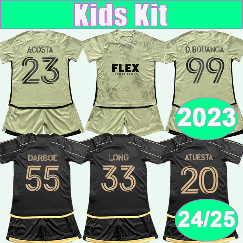 2024 25 Los Angeles FC Kids Kit FC Futbol Forma Ateesta Ilie 2023 Vela Acosta Crepeau Romero Evden Çocuk Takım Futbol Gömlek Kısa Üniformalar