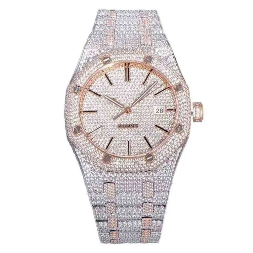 5ALove 15400 Bi luxe diamant 15500 y automatique mécanique fond étanche mécanique montre pour hommes 6F8K210Y