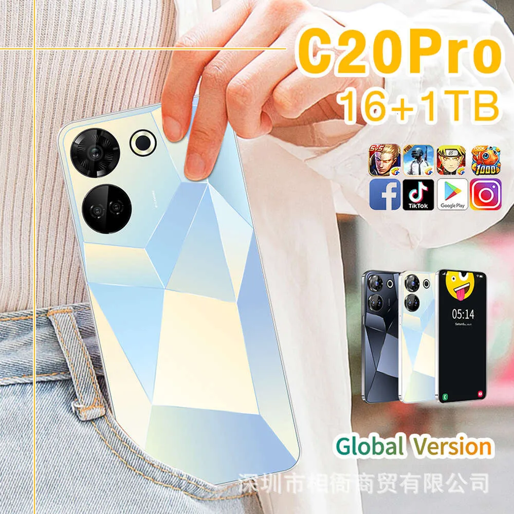 Nuovo telefono transfrontaliero Android Smart C20pro con schermo ad alta definizione da 7,3 pollici 16+1T