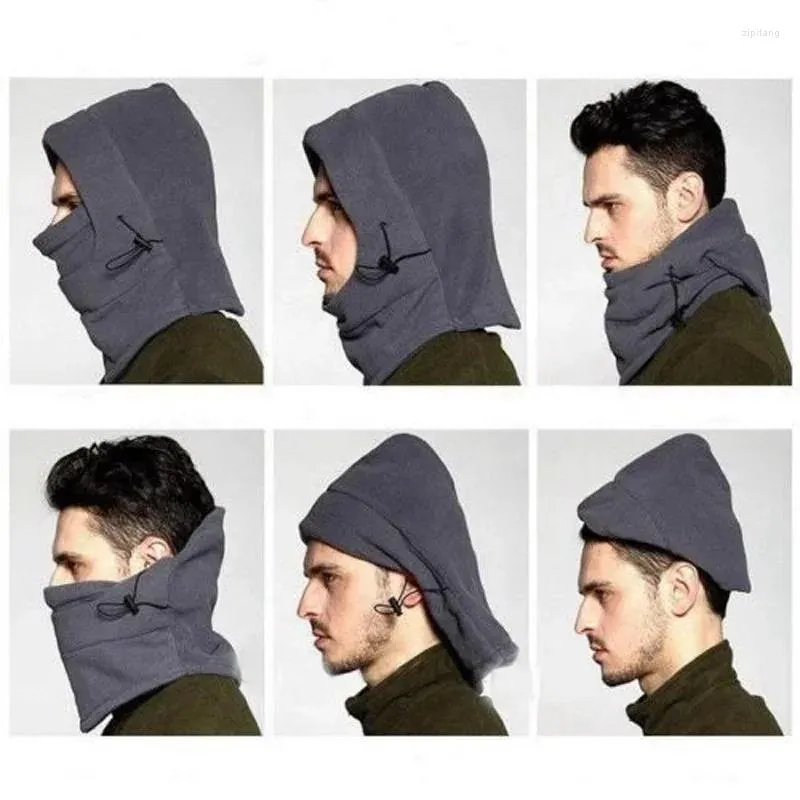 Bandanas 2024 Mode Casquette chaude Hiver Hommes Femmes Chapeaux Imperméable Thermique Polaire Cagoule Chapeau À Capuchon Cache-Cou Randonnée Foulards