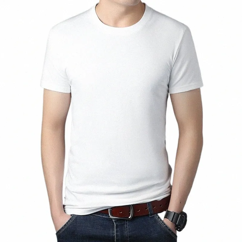2023 Summer New Mens Tshirt 100% Cott White Solid T Shirt Men Causal O Neck Short Rleeve Tshirt Men Daily Tops Tees plus rozmiar Z42P#