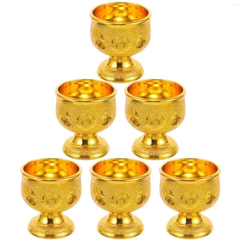 Disposable Cups Straws 6 Pcs The Holy Grail For Buddha In Ancestral Hall Multi-function Altar Supplies Water Offering Tabletop Temple