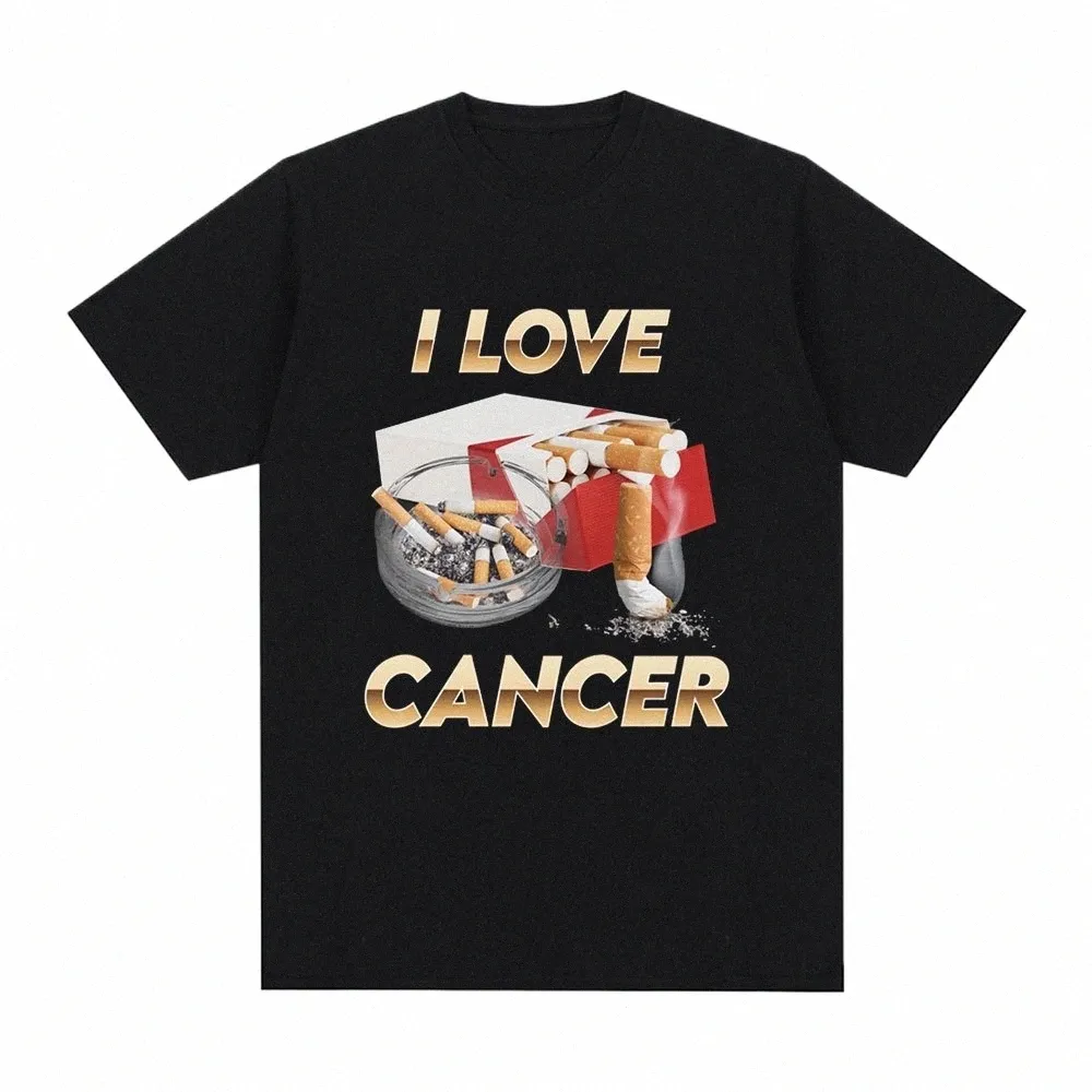 i Love Cancer Meme T-shirt Men Fi Vintage T-shirts Summer 100% Cott Casual Oversized Short Sleeve T Shirt Tops Streetwear j8PB#