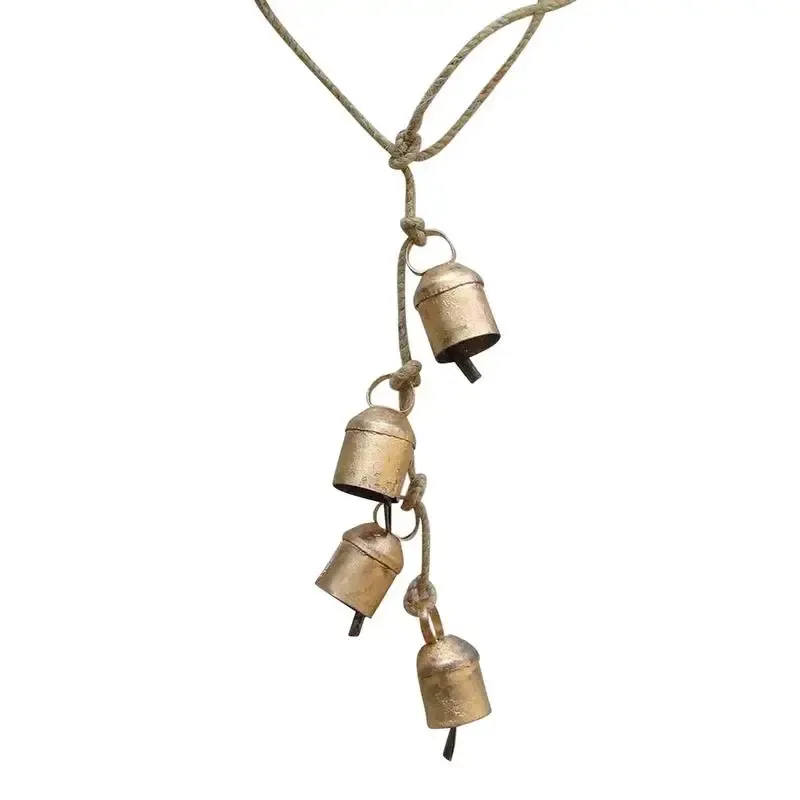 Carriers Cloches de Vache Rustiques 4 pièces Cloches de Vache Vintage en métal Ornements muraux Suspendus Rustiques Cloches en Fer Affichage décoratif pour Mariage en Plein air