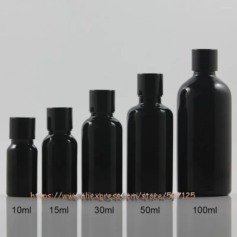 収納ボトル10ml 15ml 30ml 50ml 100ml天然黒いガラスボトルとローション/香水/OLI/保湿剤/顔面水