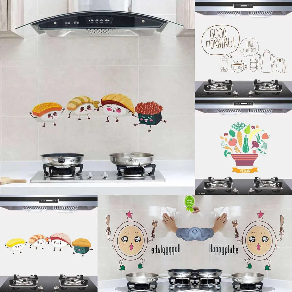 2024 Transparent Kitchen Wall Sticker Self Adhesive Wallpaper Stove High Temperature Oilproof Kitchen Tile Stickers Home Decor 60X90