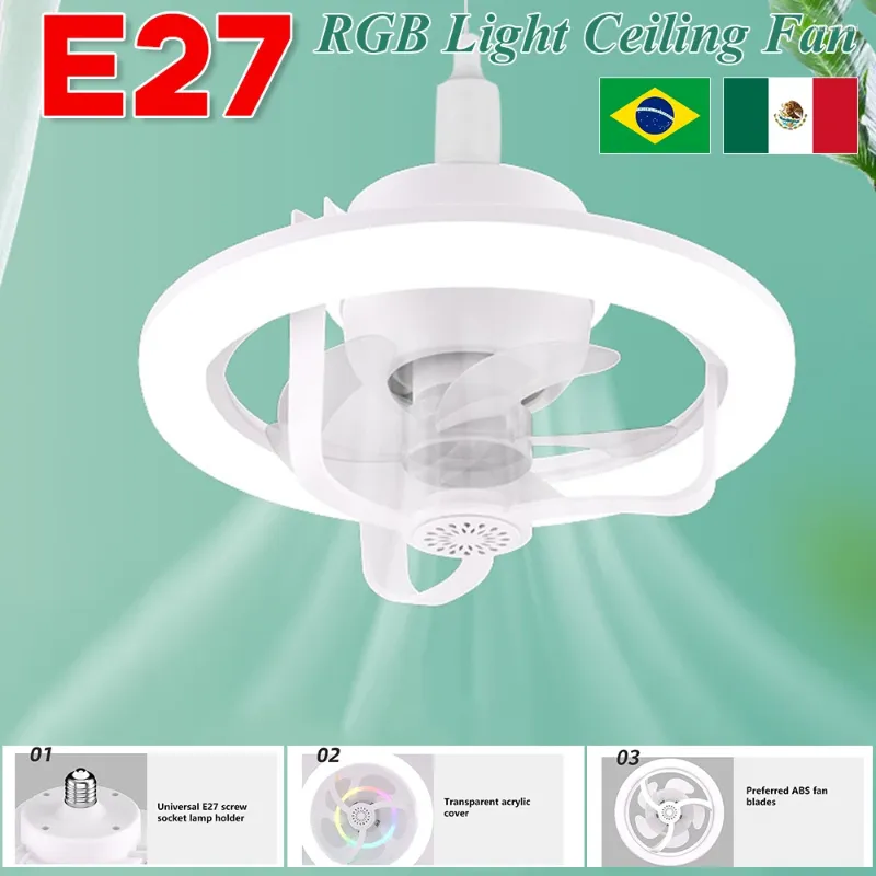 Ceiling Fan With Light 3 Modes Camping Remote Control Speed Cooling Fans For Bedroom Living Room