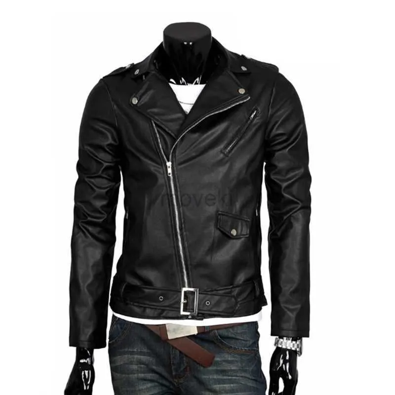 Heren leer kunstleer The Walking Dead Negan Cosplay jas Punk Heren PU leren jas Motormode Slim Fit leren jas 240330