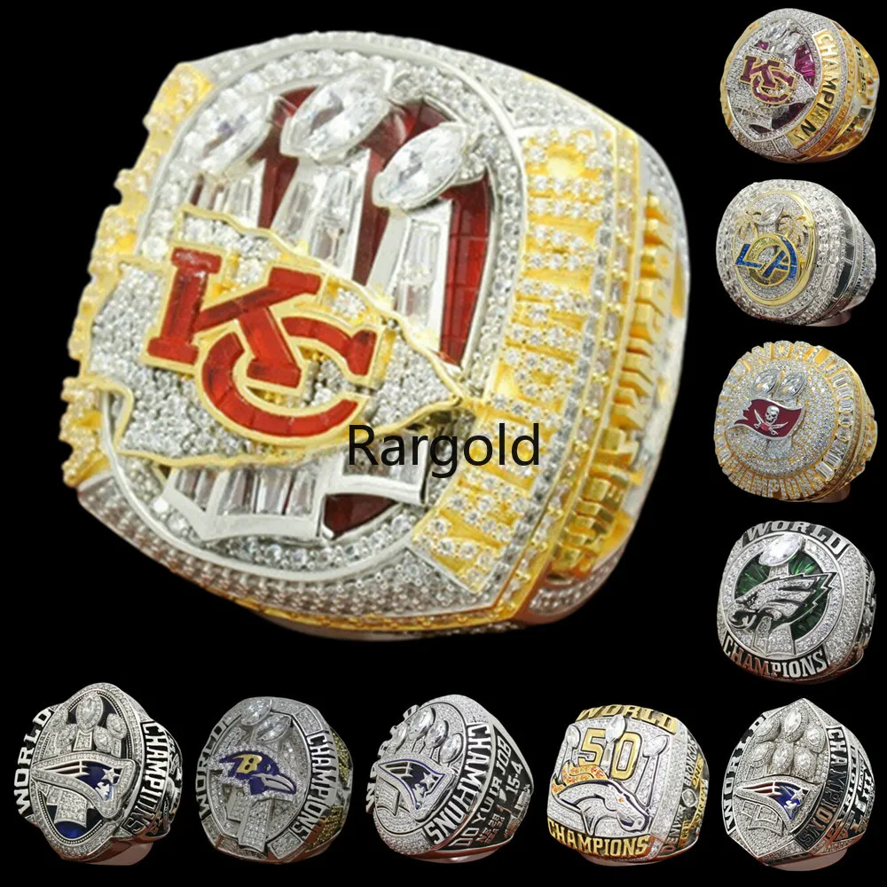 Designer Super Bowl Championship Ring Set Luxo 14K Ouro KC Champions Anéis para Homens Mulheres Diamante Jewelrys