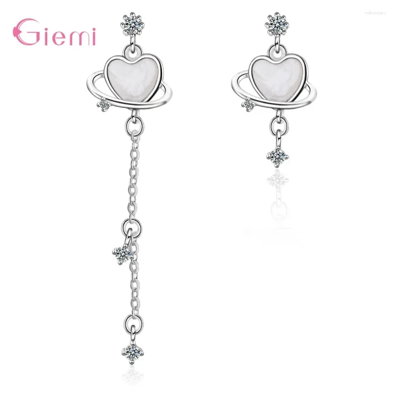 Boucles d'oreilles pendantes en argent Sterling 925, grande Promotion, pour femmes et filles, mode fête de mariage, pendentif asymétrique en forme de cœur, vente en gros