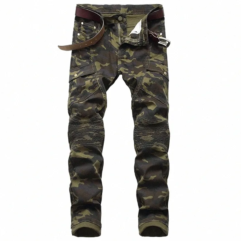 heren joggers militaire camoue cargo denim jeans fi broek streetwear casual merk broek h7ru #