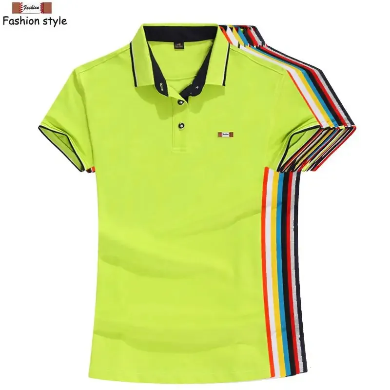 Fashion Polos Summer Womens Polo Shirts S-3xl krótkie rękaw Casual damskie damskie odzież sportowa koszulka damskie koszula Slim Femme Tops 240328