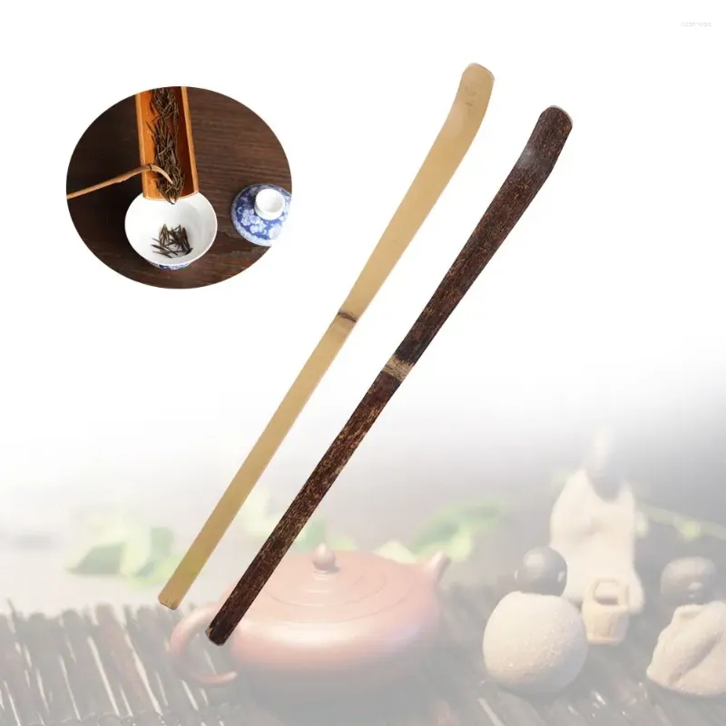 Misurini da tè 1PCS Bastoncini di foglie di legno Cucchiaio di matcha Articoli da tè Fatti a mano in bambù Spezie Gadget Utensile da cucina Articoli e bevande Accessori per utensili da cucina