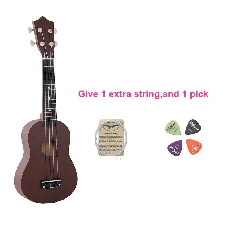 Ukulele da 21 pollici soprano in tiglio nylon acustico 4 corde Ukulele mini chitarra colorata bambini regalo con corde e plettri