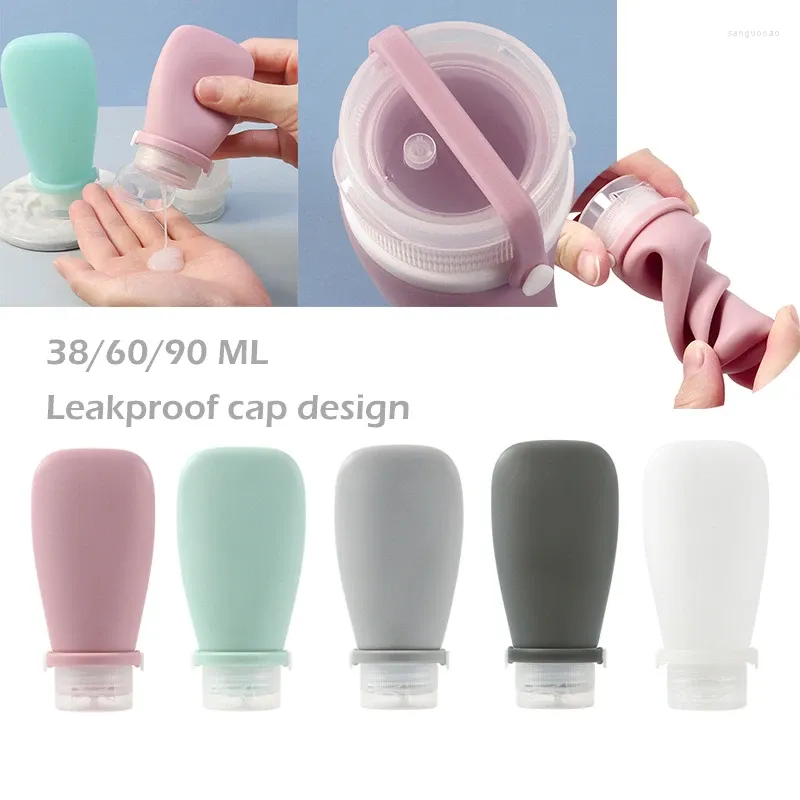 Storage Bottles 30/60/90ml Silicone Travel Leak Proof Squeezable Refillable Containers Cosmetic Tube For Lotion Soap Liquids Bottling