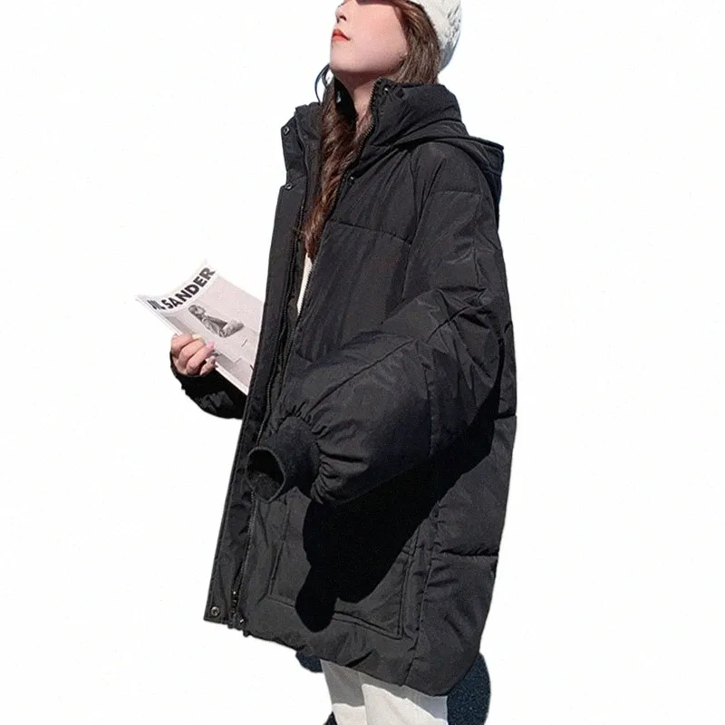 Oversize Top Bread Down Cott Casaco Feminino 2024New Outono Inverno Parkas Jaqueta Com Capuz Grosso Quente Solto Bolso Outerwear Fi Q1ae #