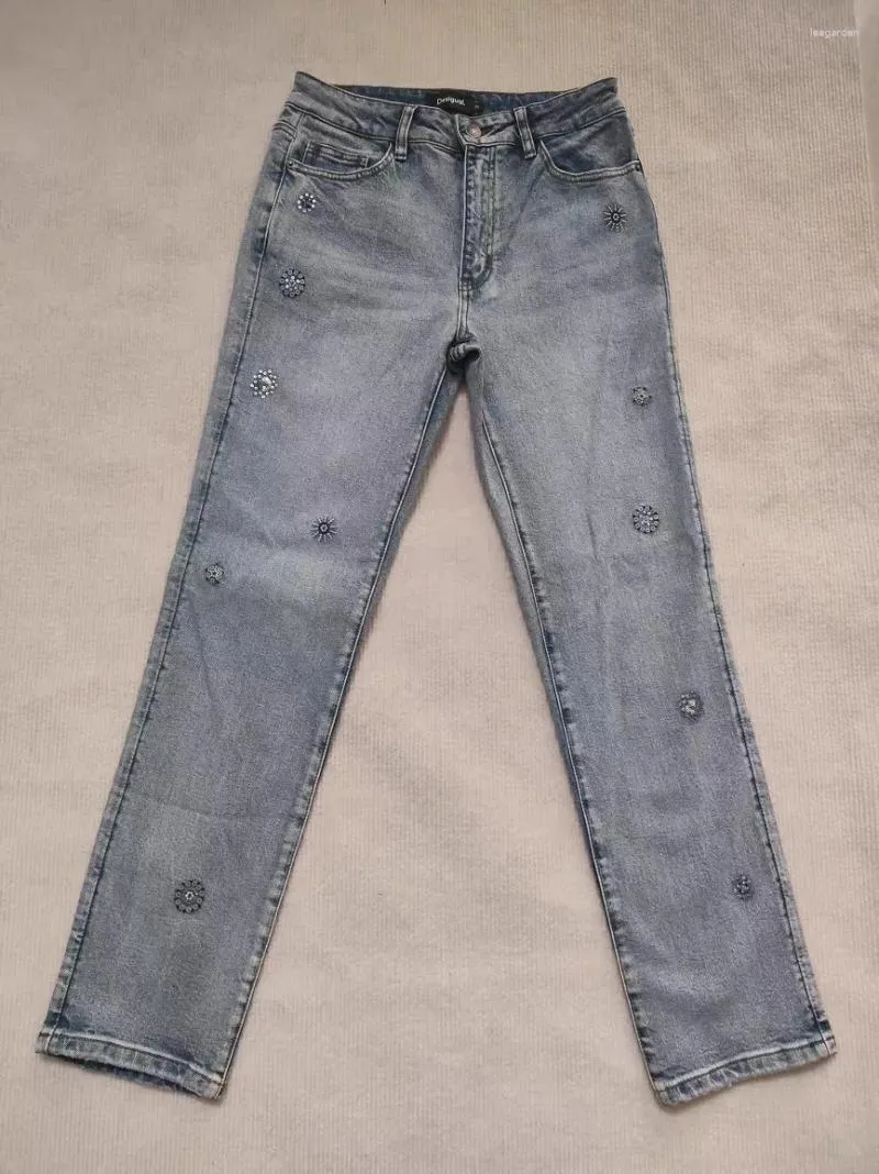 Kvinnors jeans Foreign Trade Original Single Spanish Summer 23 PEBDED EBROIDERED STRETCH