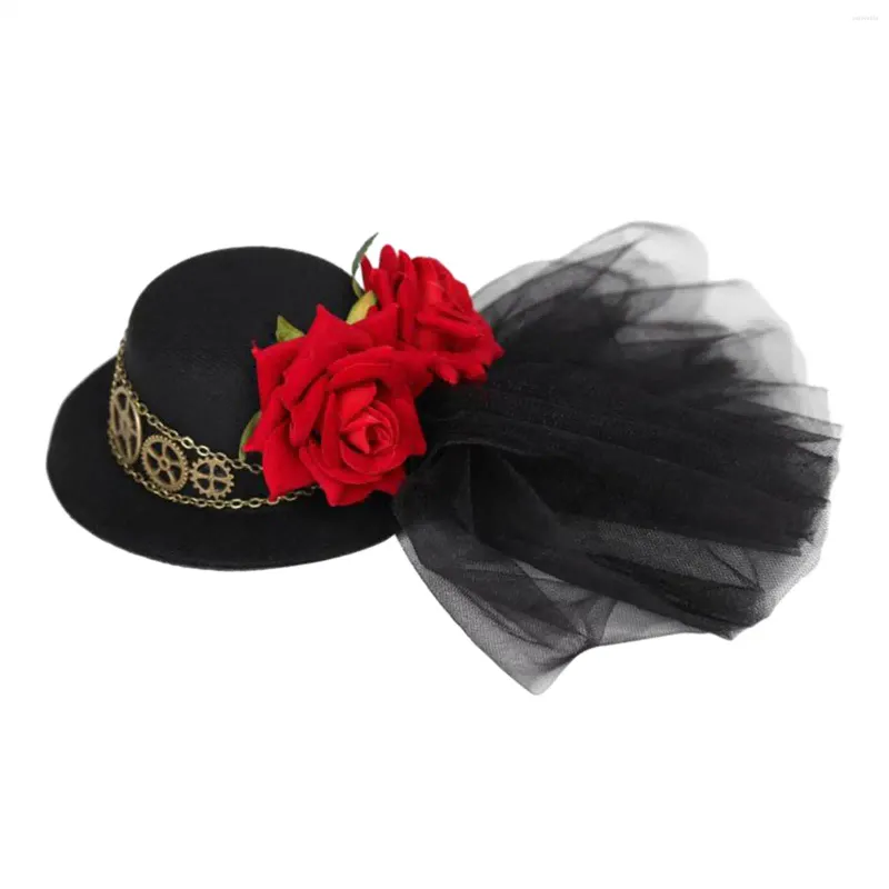 Fontes de festa steampunk mini chapéu superior acessórios de cabelo grampo de cabelo gótico chapelaria para favores halloween feminino masquerade cosplay