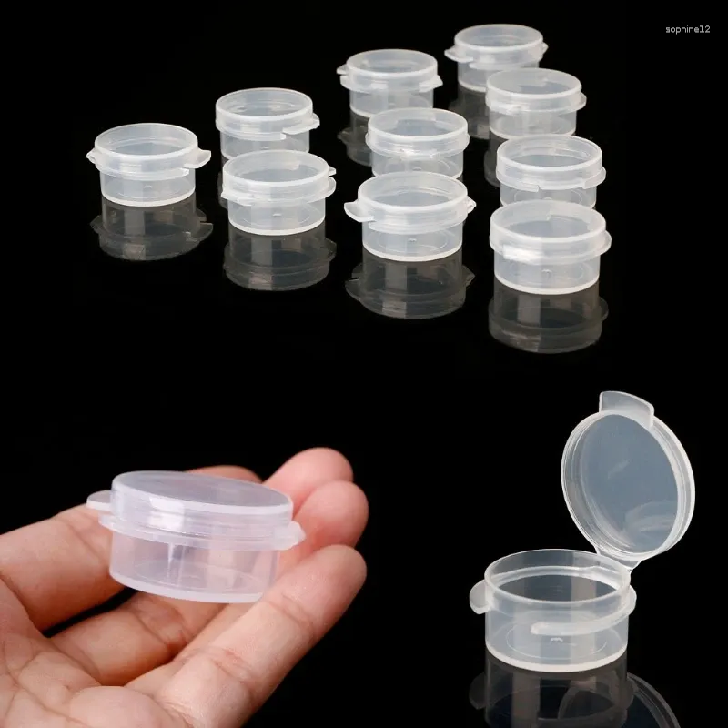 Garrafas de armazenamento 10 pçs 5 grama vazio frascos de plástico transparente compõem mini garrafa de amostra pote de vedação recipiente de creme facial portátil