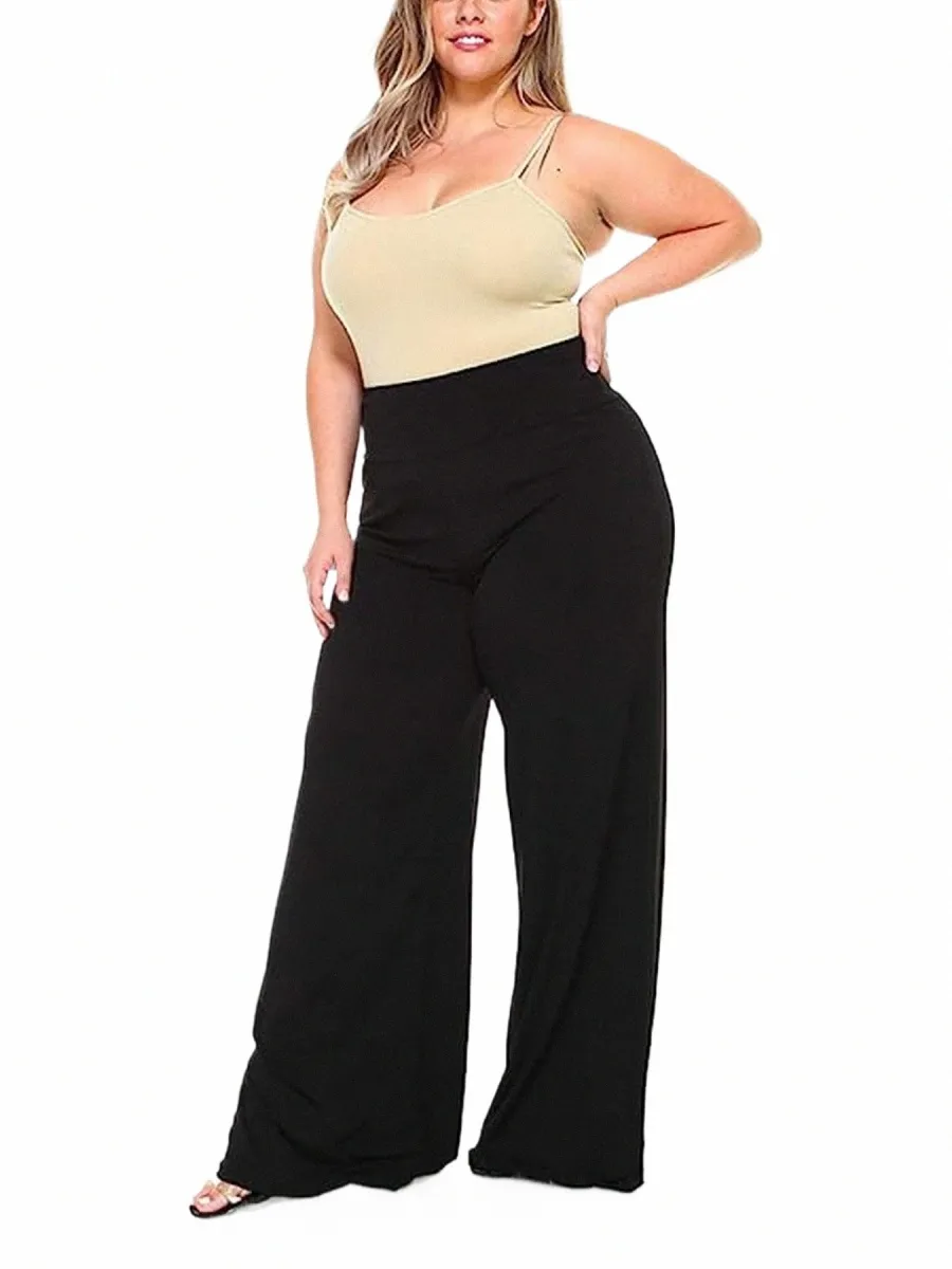 2023 novas roupas femininas plus size elegante estilo solto elástico tecido calças casuais 77o9 #