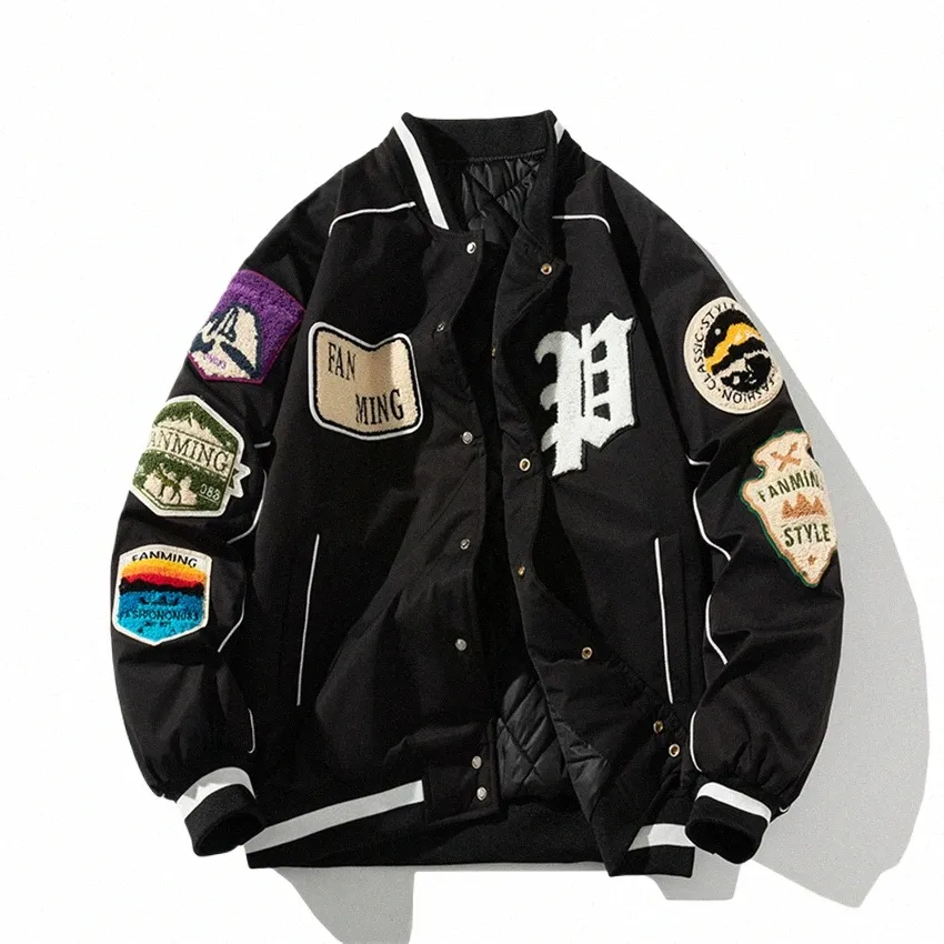 inverno Varsity Jacket Uomo Donna Y2k Lettera Distintivo Giacca da baseball americana Street Fi Hip Hop Cappotto da uomo Coppia giovanile Vestiti I3fk #
