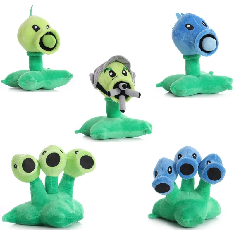 18 cm Plants vs Zombies Peashooter Plüschtierpuppe Niedliche Schneeerbse Threepeater Plüsch Weiche Stofftiere Geschenke für Kinder Kinder 240328