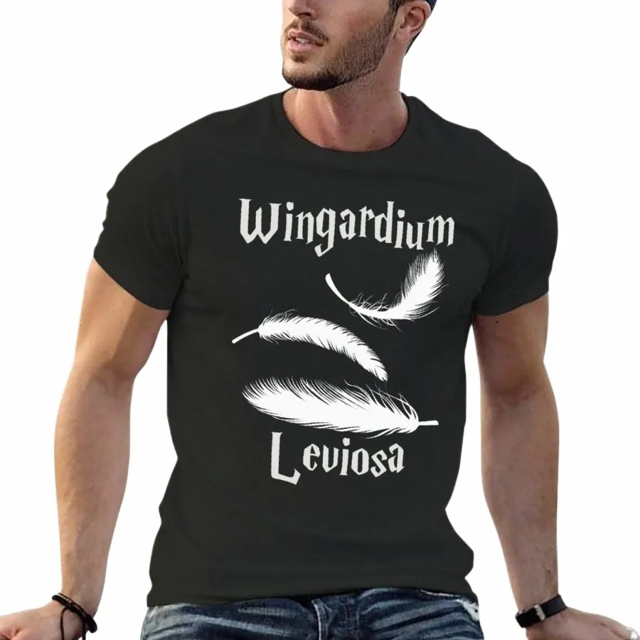 Wingardium leviosa T-shirt koszulki graficzne TES GRABOWE ZAWIERA BIAŁE TEKSY MĘŻCZYZN 977I#