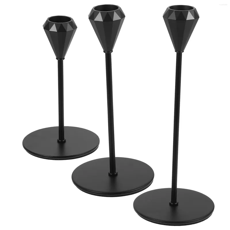 Candle Holders 3 Pcs Tall Candlestick Stand Relient Christmas Holder Household Decor For Office Taper Iron Dinner Party