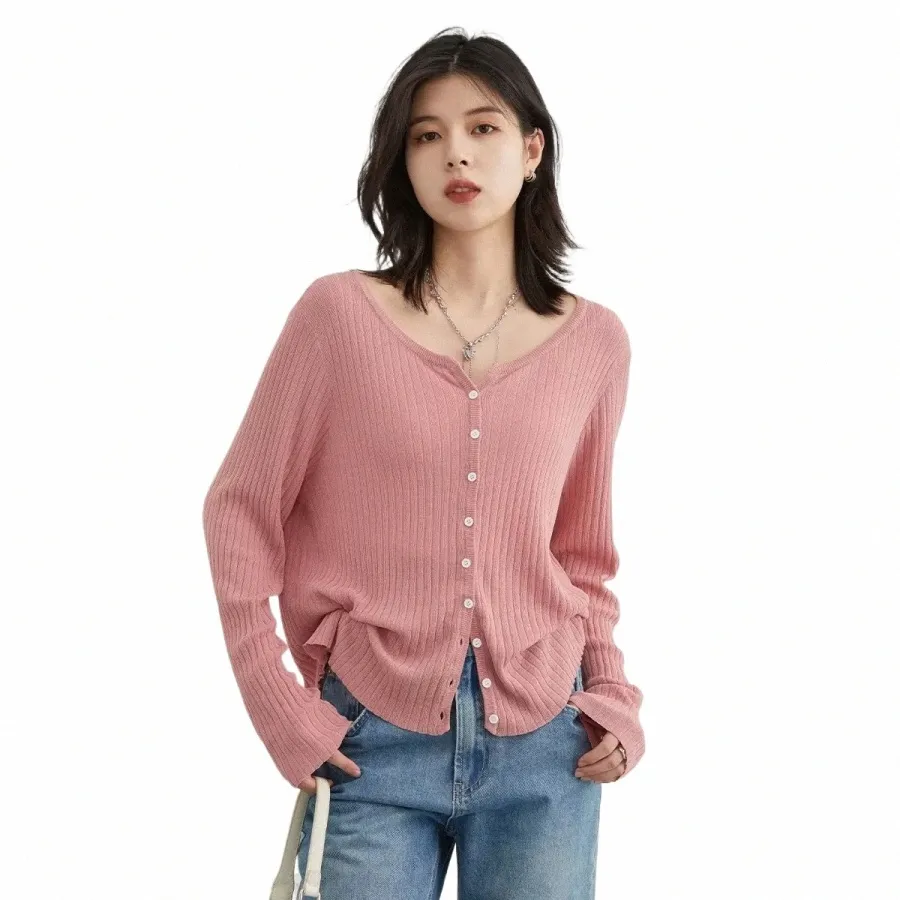 Chic Ven Women Cardigan New Multicolor Optial Sticked Thin Female Tops LG Sleeve Jumpers Ladies Outterwear Spring Autumn 2023 31ry#