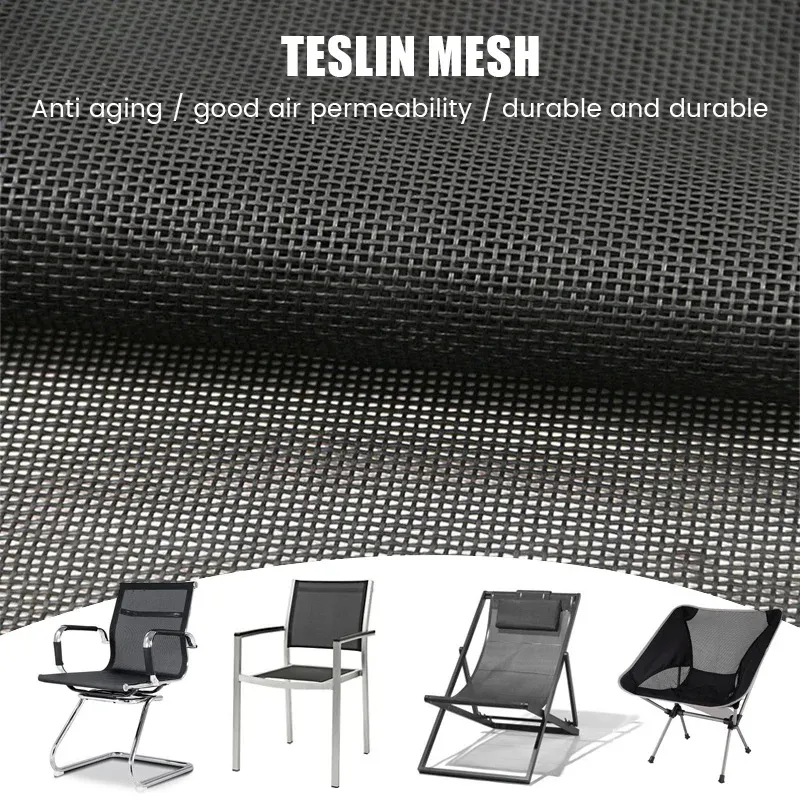 Tyg 140*100 cm Teslin Mesh Tyg för DIY Office Chair Recliner Beach Lounge Stol Placemat PVC Outdoor Waterproof Mesh Fabric