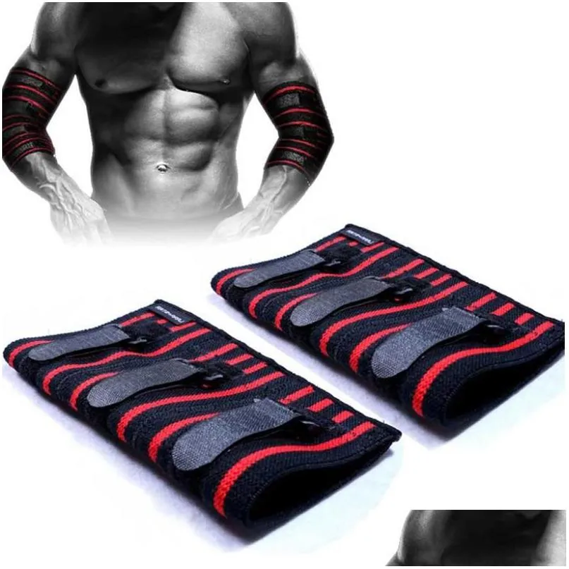 Elbow Knee Pads Adjustable Sleeve Brace Compression Support For Weightlifting Bodybuilding Bench Press Pad Protector 1 Pair Drop Deliv Dh7M9