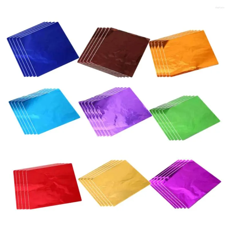 Baking Tools 900pcs Chocolate Wrapper Aluminum Square Candy Paper Sheet DIY Sweets Lolly Packaging Colorful For Home Shop 8 X