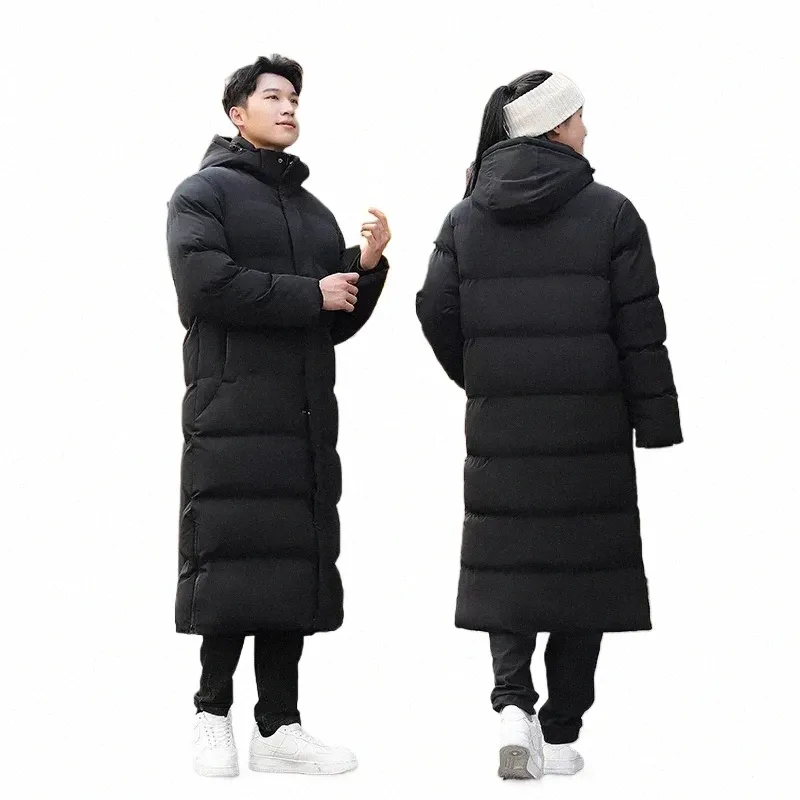 2024 Winter Korean Parkas Hiking Down Men's Lg Jacket Warm Thickened Cott Hooded Warm Parka Soccer Windproof Men's Clothing Y9HF#
