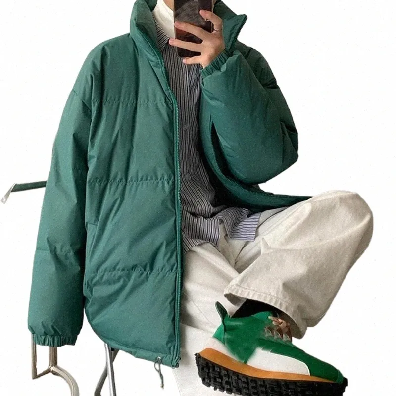 Männer Harajuku Bunte Brotmantel Winterjacke 2021 Herren Street Hip Hop Parka Koreanische Grün Schwarz Kleidung Warme Jacken O8eN #